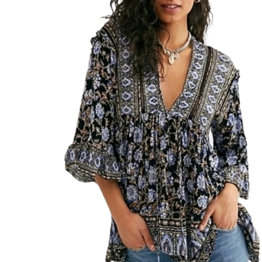 FREE PEOPLE Moonlight Dance Printed Tunic mini dress NWT